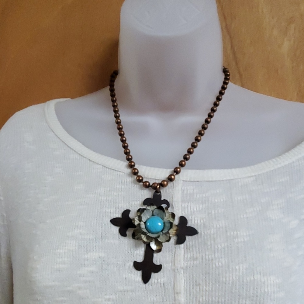 Copper Cross Necklace